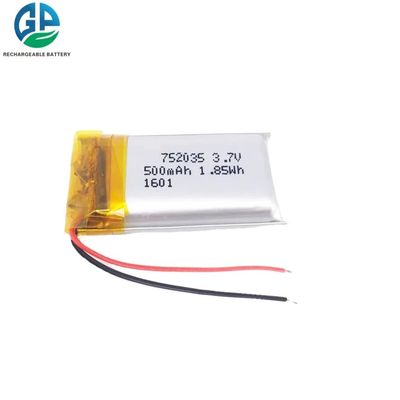 752035 500mah 3,7v Li-Poly-Wiederaufladbare Batterie für Audio-Player