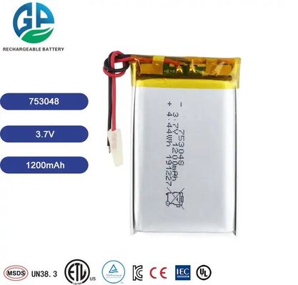 KC genehmigt 753048 1200mAh 3.7v wiederaufladbare Lipo-Batterie für Monitor Smart Toy
