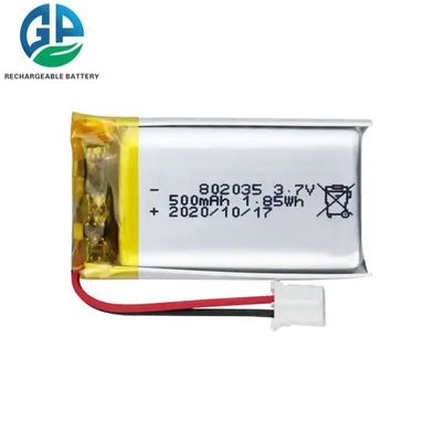 KC genehmigt Lipo Batterie 802035 3.7v 500mah Lithium Polymer wiederaufladbare Batterie