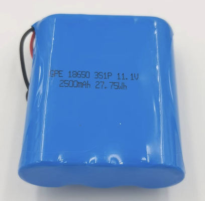 kaufen 18650 Lithiumbatterie 11,1V 2500mAh mit 500 Zyklen für Detektoren und medizinische Geräte Online-Herstellung