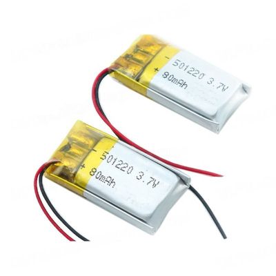 buy Wiederaufladbare Lithium-Polymer-Batterie mit kleiner Größe 5*12*20mm 3.7V 80mAh für BT-Headsets und tragbare Geräte Online-Herstellung