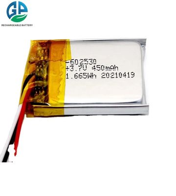 kaufen Li-Polymerbatterie 3.7V 450mAh 1.665Wh 602530 kc wieder aufladbare online manufacture