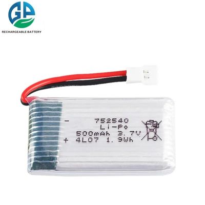 kaufen Un38.3 752540 Lithium-Polymer-Batteriepack 3.7v Wiederaufladbar 500mah online manufacture