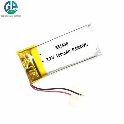 kaufen Hochkapazitäts-Wiederaufladbare Li-Polymer-Batterie 3,7 V 551430 180mah online manufacture