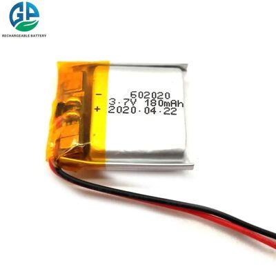 kaufen 602020 Wiederaufladbarer Lithium-Polymer-Akku 3,7V 180mAh mit 500 Zyklen Lebensdauer Online-Herstellung