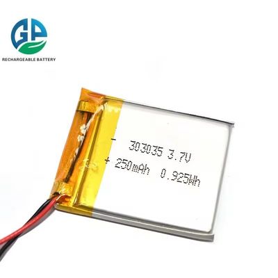 kaufen 3.7V 250mAh 303035 Lithium-Polymer-Batteriepaket UL1642 IEC62133 KC CB zugelassener wiederaufladbarer LiPo-Akku online manufacture
