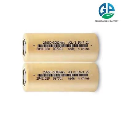 kaufen Wiederaufladbare Lithiumbatterie hohe Kapazität 26650 5000mAh Lithium-Ionen-Batteriezelle 3,7v 5000mah Zylinderbatterie online manufacture