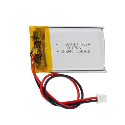 kaufen Kleine Lithium-Polymer-Batterie wiederaufladbar 45mah 3.7v 50mAh 60mAh 70mAh 3.7v 551012 45mah Lithium-Ionen-Batterien online manufacture