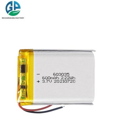 kaufen 3.7V 600mAh KC IEC62133 zugelassene Lithium-Polymer-Batterie Lipo603035 Wiederaufladbare Batterie online manufacture