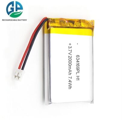 kaufen Hochkapazität 2000mAh 3.7V Lithium-Polymer-Batteriepack mit 500-facher Lebensdauer Wiederaufladbare Lipo-Batterie 634169 online manufacture