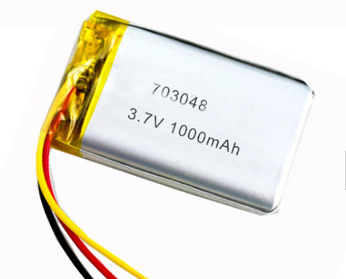 kaufen MSDS 703048 3,7V 1000mAh Lithium-Polymer-Akku mit 500 Zyklen für industrielle Anwendungen online manufacture