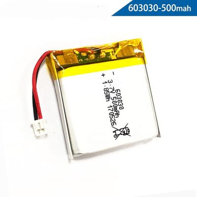 kaufen Wieder aufladbares UN38.3 603030 3,7 V 500mah Li Polymer Battery online manufacture