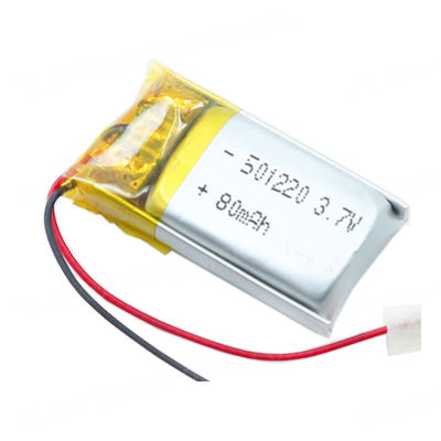 Kleines Li Poly Battery Pack 80 Mah Capacity Lipo 501220 3.7V
