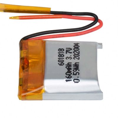 Polymer-Akku des Lithium-601818, 3.7V Li Polymer Cell 160mAh