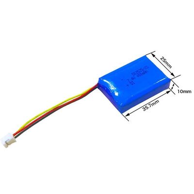 Wieder aufladbarer 502535 Batterie-Satz kc IEC62133 400mAh 7.4V Lipo genehmigte