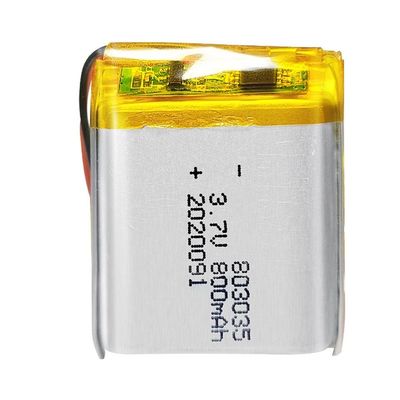 3.7V 800mah 803035 Zyklus-Leben des Lithium-Polymer-Batterie-Satz-500times