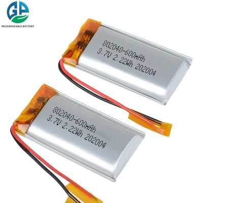 Batterie-Satz kc 3.7v 2.22wh 600mah Lipo, 802040 Li Poly Rechargeable Battery Pack