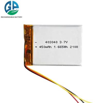 Wieder aufladbare Batterie Lipo 3.7V 403040 450mah 1.665wh Li Polymers kc