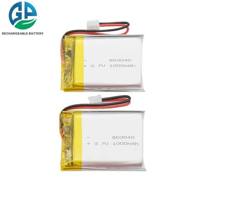 Hohe Kapazitäts-Lithium-Polymer-Akku-Li-Ion 803040 3.7v 1000mAh
