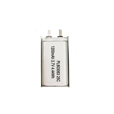 3,7 V Li Poly Rechargeable Battery Pack IEC62133 UL 803063 3.7v 1200mAh 25C