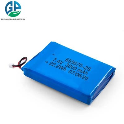 7.4V 3000mAh Li-Polymer-Batterie mit Überladungsschutz für eine zuverlässige Stromquelle