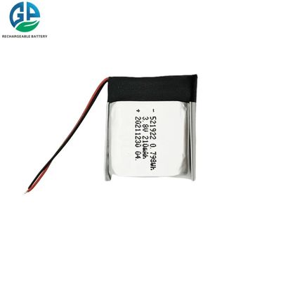 UN38.3 Zertifizierte 210mAh 500-Zyklusdauer Lithium-Polymer-Batteriepackung Li-Ionen-Polymer-Batterie