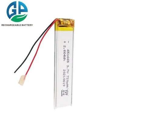 Wiederaufladbare 651665 Lithium-Polymer-Batterie 720mAh 3.7V mit 500-facher Lebensdauer