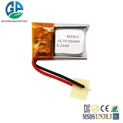 KC genehmigte Lipo-Batterie 581013 3,7V 50mAh wiederaufladbare Li-Polymer-Batterie