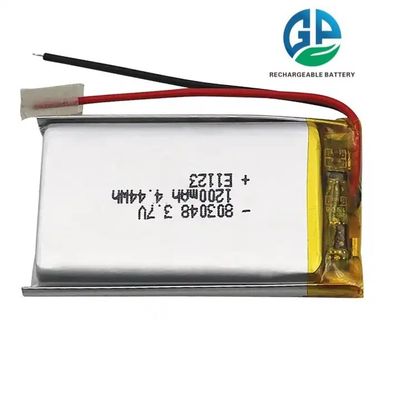KC genehmigte Lipo-Batterie 803048 3.7V 1200mAh 4.44wh wiederaufladbare Li-Polymer-Batterie