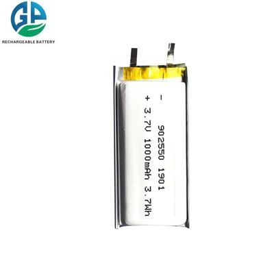 Hohe Kapazität 3,7 V Lithium-Polymer-Batterie KC IEC62133 Zertifizierte Li-Polymer-Batterie 1000mah 902550
