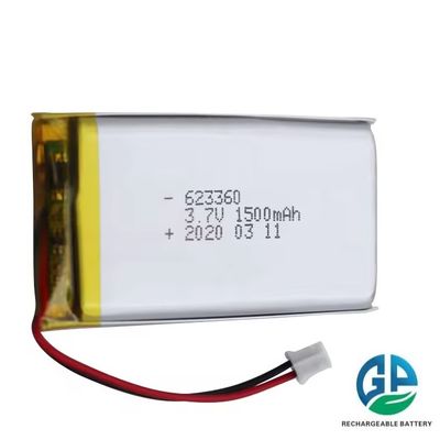 Hohe Qualität 623360 3.7v 1500mah Lithium Polymer Batterie Hochentladungsrate Batterie 30C Max60C wiederaufladbar