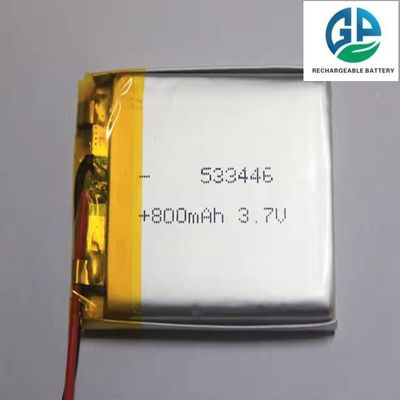 Hochentladungsrate Batterie Vollkapazität KC 533446 800mAh Wiederaufladbare Li-Polymer-Batterie