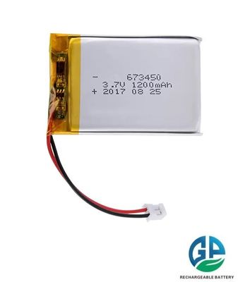 3.7v Hochkapazität Wiederaufladbar 1200mah 673450 Polymer Lithium-Ionen-Batterie für Verbraucherelektronikgeräte
