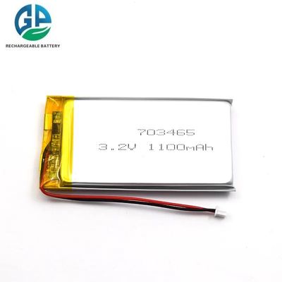 KC IEC62133 Zulassung Lipo-Batterien Wiederaufladbare Batteriepackung mit Pcb 703465 3,2v 1100mah Kleine Lipo Lifepo4 Batteriezelle