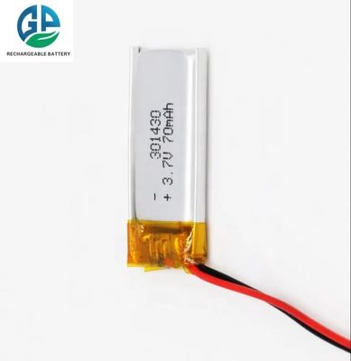 3.7V 70mAh Hochentladungsrate Lithium Polymer Batterie für Smart Watch Wiederaufladbare LiPo Batterie