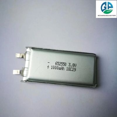 Hochkapazitäts-Wiederaufladbare KC Li-Ionen 3.8V 652550 Lithium-Polymer Lipo 1000mAh-Batterie