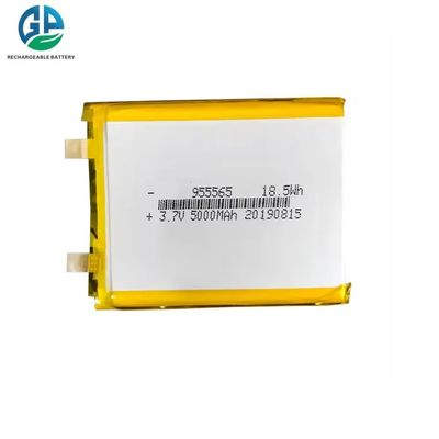 Hohe Kapazität Hohe Zykluszeit Lipo-Batterie 3.7v Wiederaufladbare Batterien 955565 3.7v 5000 Mah-Batterie 18.5wh Wiederaufladbare Lithium-Batterie