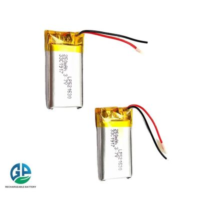 IEC62133 KC-zertifizierter 3,7V 250mAh Lithium-Polymer-Akku, wiederaufladbarer LiPo-Akku