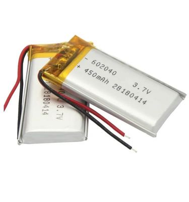 KC-zertifizierte Lithiumbatterien 602040 Wiederaufladbare Li-Polymerbatterien 3,7V 450mAh