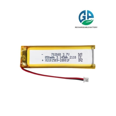 KC, MSDS, RoHS zugelassen Wiederaufladbare Li-Ionen-Batterie 3,7v 850mAh Lithium-Polymer-Batterie 702060