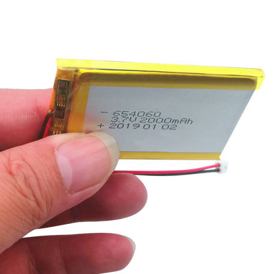 3.7V 2000mAh 654060 LiPo-Batterie mit 500 Zyklen für Bluetooth-Lautsprecher
