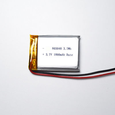 IEC62133 UL zugelassen 3,7V 1000mAh 803040 Lithiumpolymer LiPo wiederaufladbare Batterie